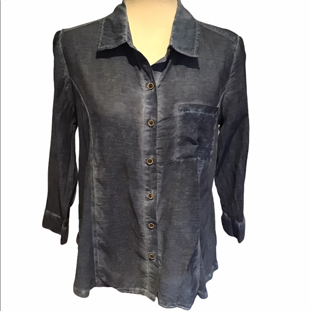 3/$25 Style & Co Blue Button Down Top